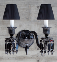 Applique murale LED de luxe à 2 lumières en verre européen et cristal K9, pour salon, éclairage décoratif, intensité réglable