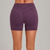 Short de yoga taille haute effet seconde peau avec ceinture croisée, coupe ajustée, pour course et cyclisme en extérieur 9721
