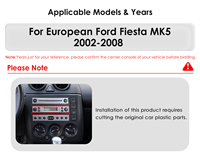 CARUPEZ Autoradio Android 9 pouces avec GPS intégré, écran tactile, version européenne, compatible Ford Fiesta MK5 2002-2008, Plug & Play, Carplay