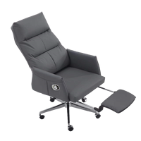 Chaise de bureau ergonomique réglable en cuir PU moderne et pratique avec piètement chromé, confortable pour la maison, le bureau, l'école et le salon