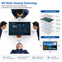 شاشة TMK مقاس 10.1 بوصة بدقة 1024*600 عالية السطوع من نوع A-Si TFT IPS LCD مع إضاءة خلفية LED مدمجة 1000 نيت RGB TTL RTP تعمل باللمس ومقاومة لأشعة الشمس