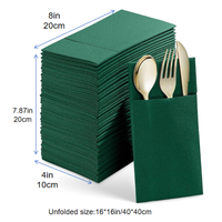 Serviettes de table pliables en tissu épais en pâte de bois vierge 1 plis 40x40 cm avec logo personnalisé, serviettes en papier anti-poussière pour couteau, fourchette et sac