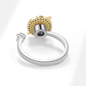Anillos giratorios antiestrés con diseño de planeta, engastados con circonita cúbica de colores, chapados en oro sobre cobre, joyería minimalista para mujer - Product Image 4
