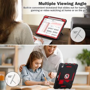 New 3 trong 1 Heavy Duty Silicone Rugged trường hợp máy tính bảng cho <span class=keywords><strong>iPad</strong></span> trường hợp 11 inch 2024 chống sốc bảo vệ bìa cho <span class=keywords><strong>ipad</strong></span> không khí <span class=keywords><strong>6</strong></span>/5/4 - Product Image 5