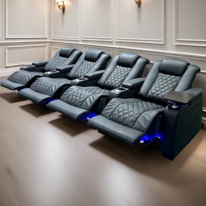 Meubles de <span class=keywords><strong>cinéma</strong></span> moderne de luxe intelligents siège de <span class=keywords><strong>cinéma</strong></span> en cuir véritable noir canapé-lit inclinable électrique pour salle de <span class=keywords><strong>cinéma</strong></span> - Product Image 1