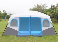 Tente de camping familiale quatre saisons grande capacité, deux chambres, un salon, 8 à 12 personnes, double couche, protection solaire