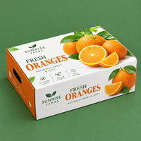 Boîte en carton ondulé enduit imperméable, écologique et recyclable pour fruits et viandes, taille personnalisée, carton de luxe avec poignée, vente en gros de fruits