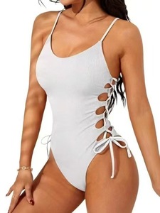 Costumi da bagno da donna in pizzo giarrettiera in pizzo al Neon costume da bagno Tanga costume da bagno per le donne un pezzo Monokini bikini S0047-01 - Product Image 4
