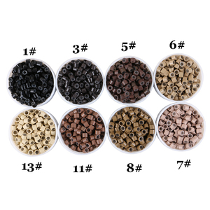 Microanillo forrado de silicona, tubos de 4,0x2,0x3,0mm, herramientas de extensión de pelo, microanillos de aluminio en 8 colores - Product Image 6