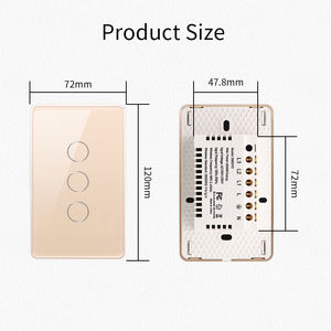 Interrupteurs muraux intelligents WiFi Zigbee Tuya standard US, panneau tactile en verre de luxe avec <span class=keywords><strong>Google</strong></span> Alexa Smart <span class=keywords><strong>Home</strong></span> 10A certifié CE - Product Image 6