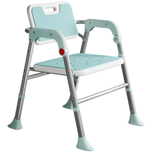 Chaise de douche pour salle de bain, en alliage d'aluminium, capacité de 150 kg, pliable en un clic, pour personnes âgées et femmes enceintes - Product Image 5