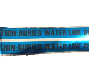Blue Color Caution Buried Water Line Bellow Detectable Tape