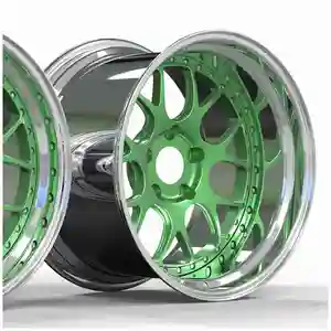 Barrel Polished Monoblock Deep Dish Customized 2 Piece Forged Wheels With Deep