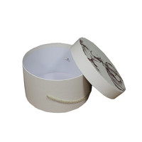 Vente en gros de luxe papier carton tube emballage cadeau boîte à chapeau ronde pour fleurs avec garniture noire