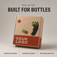 Boîte cadeau en carton ondulé pour vin de prune avec insert en mousse pour bouteille