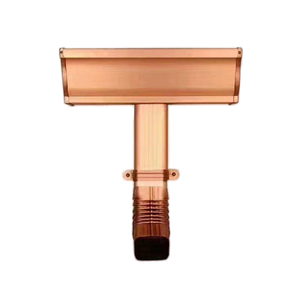 Système de gouttières de toiture en <span class=keywords><strong>cuivre</strong></span> non allié brun doré, design moderne et écologique pour le drainage des eaux de pluie des bâtiments et villas - Product Image 1