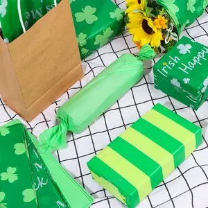 心形质量有竞争力的价格定制绿色包装薄纸圣帕特里克节礼品包装