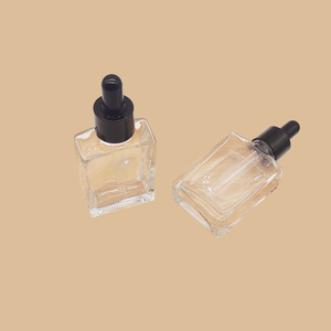 30ml 50ml 100ml Square Glass Serum <b>Dropper</b> <b>Bottles</b> for Essential Oil With Gold Sliver Bamboo Cap - Product Image 4