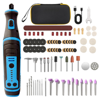 USB charge 8V meuleuse sans fil kit d'outils rotatifs 5 réglage de la vitesse pour meulage gravure polissage manucure pour animaux de compagnie 135PC