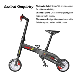 Bicicleta Eléctrica Plegable Archi X G-C10 de 10 Pulgadas con Fibra de Carbono, Motor Trasero sin Escobillas de 24V 240W, Frenos de Disco Hidráulicos, Batería de Litio - Product Image 3