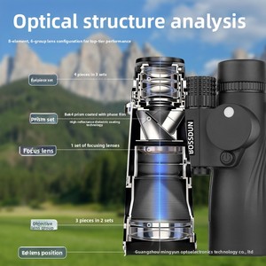 Jumelles haut de gamme Bossdun 8x50 à fort grossissement avec mesure d'azimut précise par boussole, utilisation manuelle, dotées de lentilles ED HD - Product Image 2