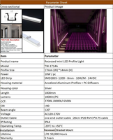 Éclairage linéaire encastré LED de qualité hospitalière 12V dimmable en aluminium 6063 T5, vente en gros usine, petites commandes