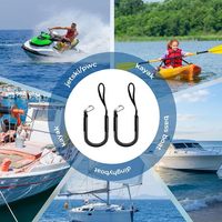 Ligne d'amarrage élastique de 4 pieds, lot de 1, avec cordon élastique intégré et flotteurs en mousse pour bateaux, jet-skis, pontons, kayaks, PWC (noir)