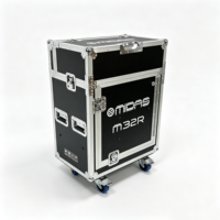 Valise de transport robuste à ouverture rapide et rétraction facile avec élévateur hydraulique pour console de mixage Midas M32R pour sonorisation numérique en direct avec 4 roues