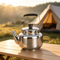 Théière en acier inoxydable personnalisable avec logo, filtre infuseur, couleur or/argent, compatible cuisinière, pour maison, hôtel, camping