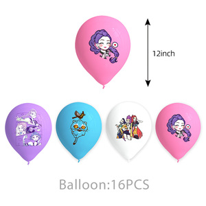 Pack de Fête d'<span class=keywords><strong>Anniversaire</strong></span> K-POP Cartoon Demon Hunter Girl Group : Bannière HBD, Assiettes en Carton, Fournitures de Fête Rumi Kpop Demon Hunters - Product Image 6