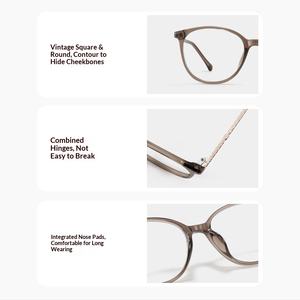 Montature Ottiche Rotonde in Materiale TR90 Ultra-leggero <span class=keywords><strong>di</strong></span> Alta Qualità, Stile Classico, Pronte per la Spedizione, Occhiali Anti Luce Blu per Adulti - Product Image 4