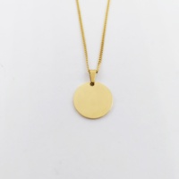 Collier de langue de signe significatif ASL en acier inoxydable plaqué or collier coréen accessoires pièce de monnaie collier de disque rond vente en gros