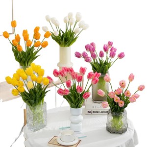 Bouquets de tulipes artificielles Meng Jie en EVA et PVC, arrangements floraux réalistes, fleurs décoratives pour bureau et sol - Product Image 5