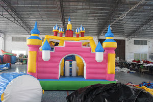 Casa de rebote bonita rosa con tobogán para interiores y exteriores, castillo hinchable, bola <span class=keywords><strong>Funhouse</strong></span> para niños, venta comercial - Product Image 3