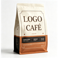 Sacs à café OEM haute capacité à huit soudures latérales, fond carré, valve de dégazage, 12 oz