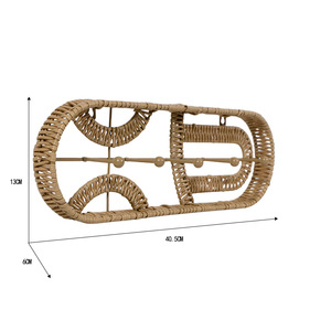 Handmade rattan wall decoration, wall hanging key, creative homestay bedroom living room entryway wall <b>shelf</b>, custom-made. - Product Image 1