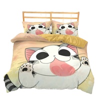 Ensemble de literie imprimé en 3D brodé solide chat Chi Sweet Home ensemble de fleur de dessin animé imprimé en 3D plante Anime chat Chi solide Polyester