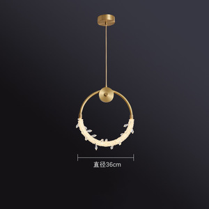 Luminaire suspendu minimaliste en cristal nordique tout en cuivre, tendance luxueuse, cordon long personnalisé, lampe de chevet pour chambre principale - Product Image 2