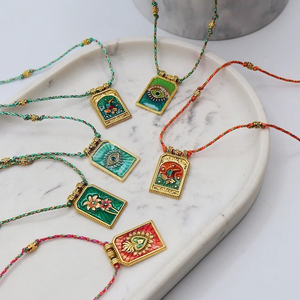 Collar con Colgante Retro <span class=keywords><strong>de</strong></span> Tarot Ojos <span class=keywords><strong>de</strong></span> <span class=keywords><strong>Amor</strong></span>, Cadena Ajustable, Chapado en Oro, con Dije Esmaltado, para Mujer, Venta Caliente <span class=keywords><strong>de</strong></span> Fábrica - Product Image 5