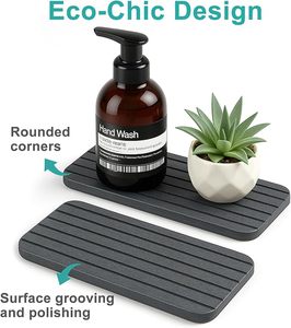 CF Confezione da 2 Vassoi Assorbenti in Terra Diatomacea per Bagno e Cucina, Asciugatura Rapida, Porta Sapone e Organizzatore per Lavello - Product Image 5