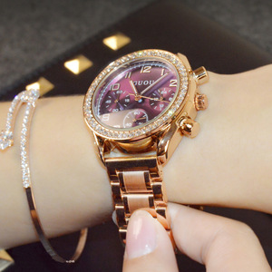 Elegante reloj <span class=keywords><strong>de</strong></span> primera calidad para mujer, esfera grande con incrustaciones <span class=keywords><strong>de</strong></span> diamantes, elección elegante para reuniones <span class=keywords><strong>de</strong></span> negocios y fechas - Product Image 5