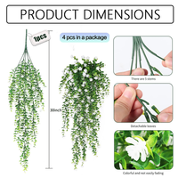 Guirlande de verdure artificielle en eucalyptus blanc, plantes en plastique pour la décoration intérieure et extérieure de mariages et de fêtes, fleurs suspendues artificielles