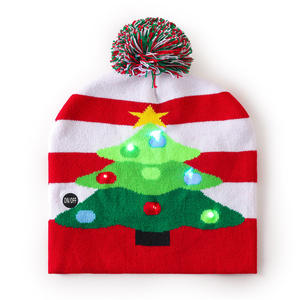 Bonnet LED de Noël tricoté avec <span class=keywords><strong>pompon</strong></span>, bonnets lumineux pour festival d'hiver, casquettes scintillantes pour enfants et adultes, cadeaux de fête de Noël - Product Image 1