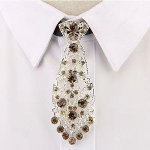 Nœud papillon pour homme en polyester uni avec strass en cristal, réglable, luxueux et brillant pour mariage et fête - Product Image 3