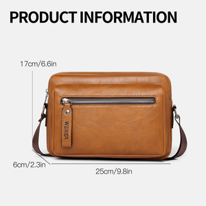 Nuevo Bolso Bandolera de Cuero Vintage, Bolso de Cuero PU Premium, Bolso de Hombro de Mensajero de Lujo Personalizado con Doble Cierre y Diseño Duradero - Product Image 2