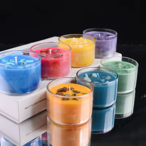 เทียนหอมอโรมาเธอราพีแบบลูกกลิ้งทำมือสุดหรู  ขี้ผึ้งถั่วเหลือง พร้อมคริสตัล สำหรับตกแต่งบ้าน ปีใหม่ หรืองานแต่งงาน - Product Image 6