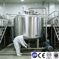 Cuve de Fermentation en Acier Inoxydable pour Yaourt, Chauffage et Refroidissement par Enveloppe, Fermenteur Laitier de Qualité Alimentaire, Fabricant