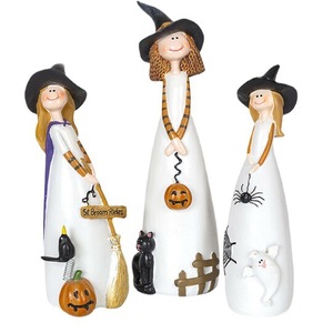Halloween <b>Witch</b> Resin Statue Set Indoor <b>Decoration</b> Craft Gift For Holiday Party - Product Image 4