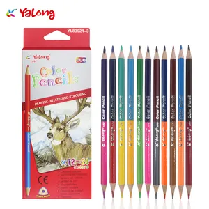 Juego de <span class=keywords><strong>24</strong></span> lápices de colores al óleo profesionales de doble punta, de madera. - Product Image 1