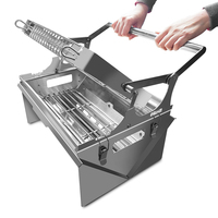 Barbecue portable en acier inoxydable thermolaqué, personnalisable, avec hauteur réglable et fonction rabattable, vente en gros du fabricant